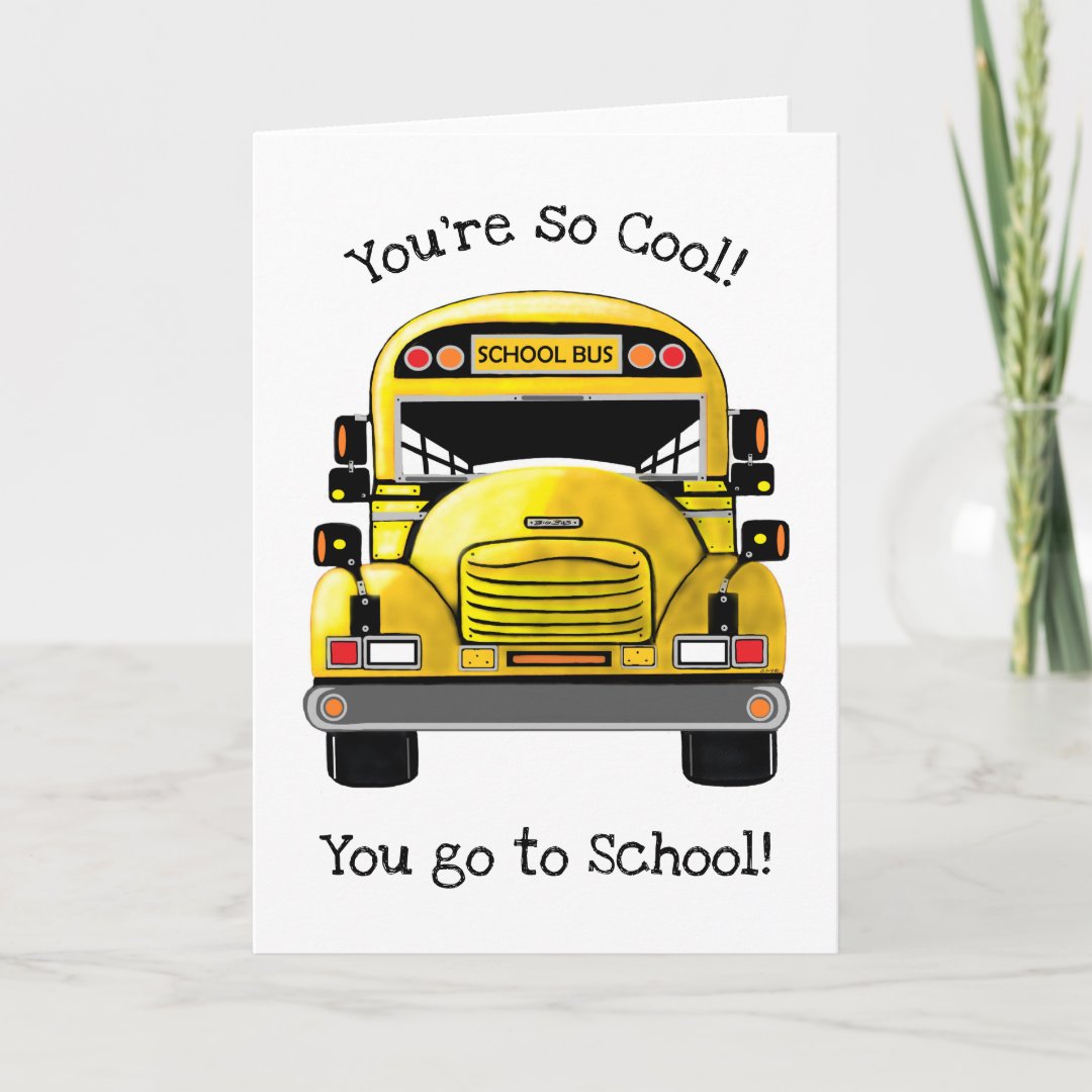 School Bus Personalized Greeting Card | Zazzle