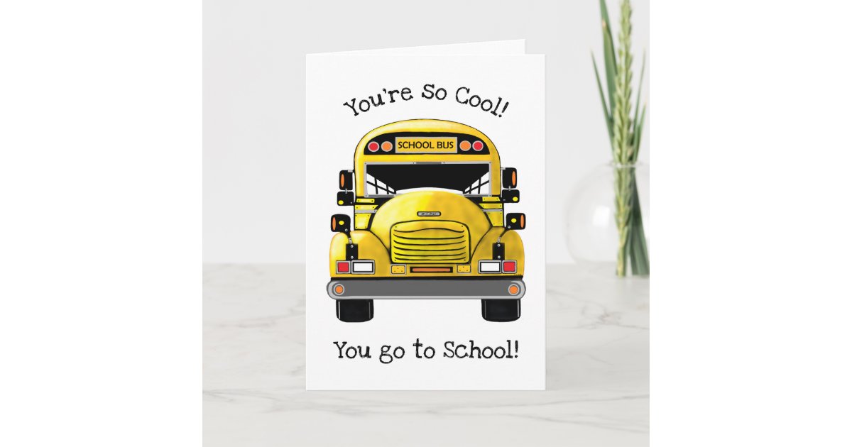 School Bus Personalized Greeting Card | Zazzle