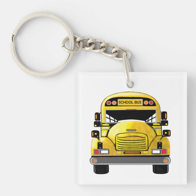 School Bus Personalized Key Chain (Front)