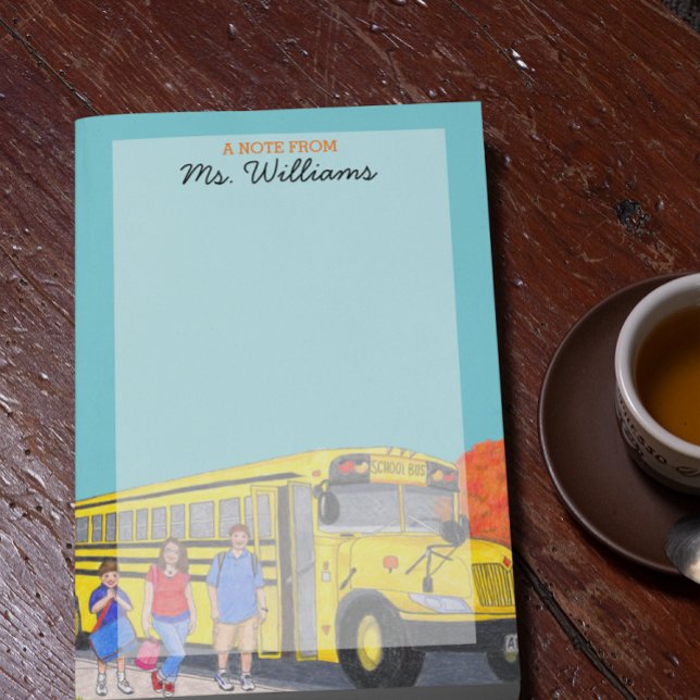 School Bus Personalized Teacher Post-it Notes (Creator Uploaded)