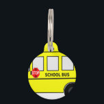 School Bus Pet ID Tag<br><div class="desc">Little yellow school bus illustration</div>