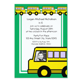 School Bus Invitations & Announcements | Zazzle