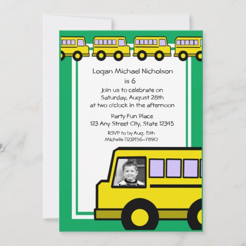 School Bus/ photo Invites