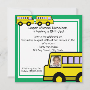 School Bus/ photo Invitation