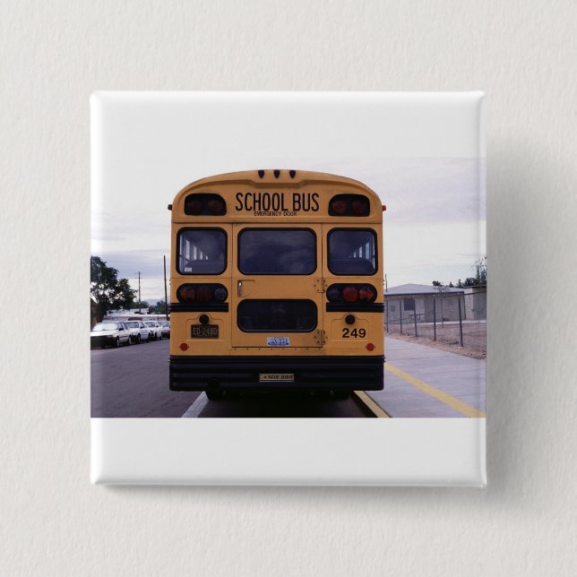 School Bus Picture Pinback Button (Front)