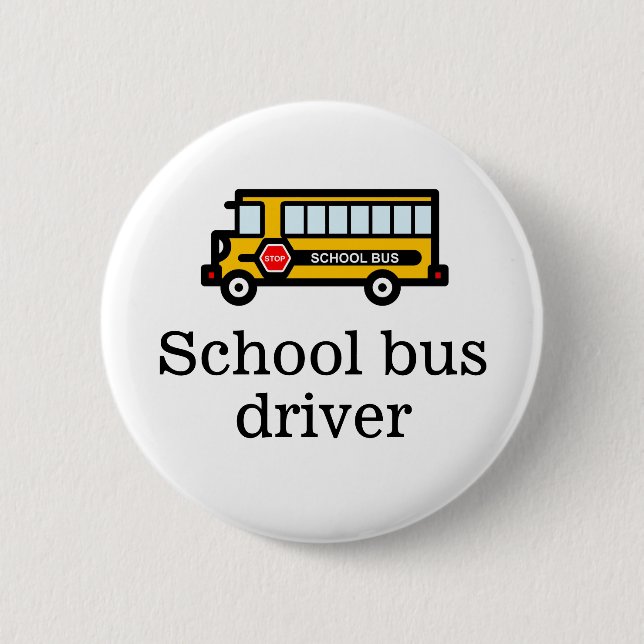 School bus pinback button (Front)