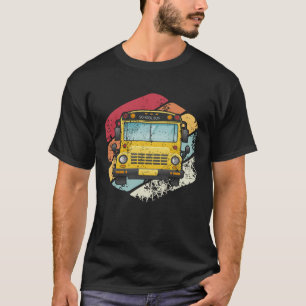 School Bus Retro Circle School Bus Driver T-Shirt