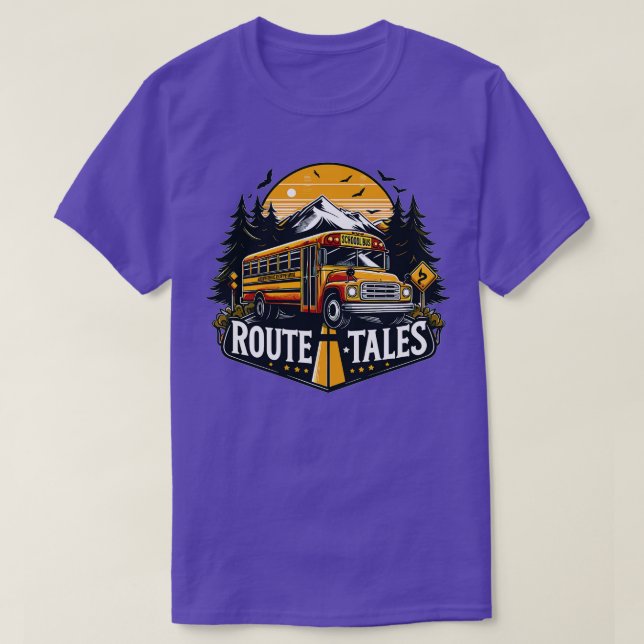 School Bus Route Tales T-Shirt (Design Front)