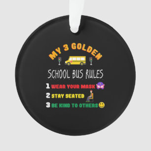 School Bus Rules For Students Funny School Bus Ornament