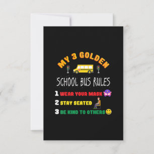 School Bus Rules For Students Funny School Bus RSVP Card