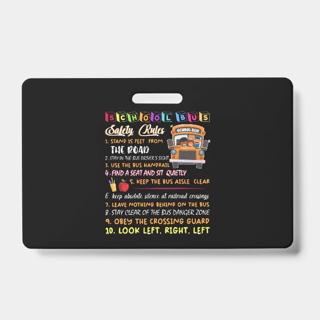 school bus safety rules badge (Front)