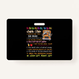 school bus safety rules badge