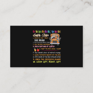 school bus safety rules business card