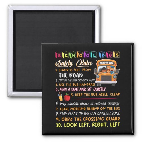 school bus safety rules magnet