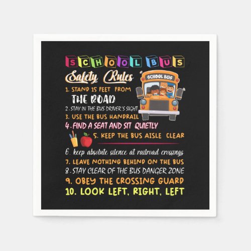 school bus safety rules napkins