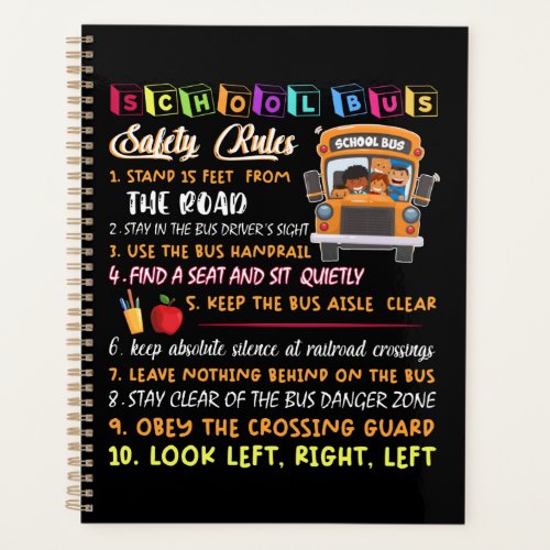 school bus safety rules planner