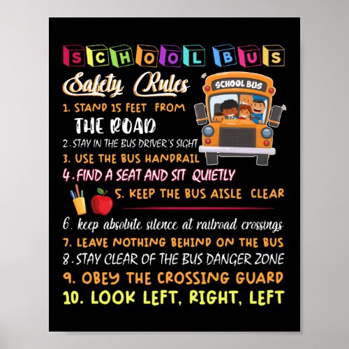 school bus safety rules poster