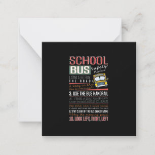 School Bus Safety Rules T , School Bus Driver Note Card