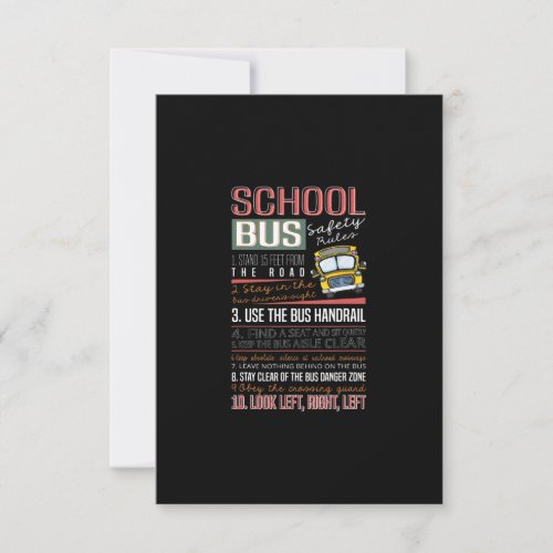 School Bus Safety Rules T  School Bus Driver RSVP Card