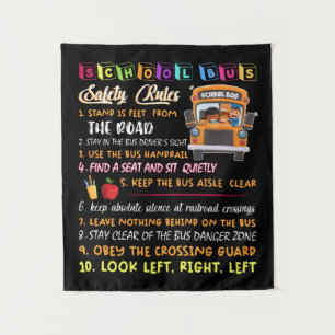 school bus safety rules tapestry