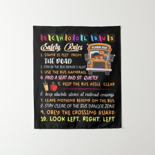school bus safety rules tapestry