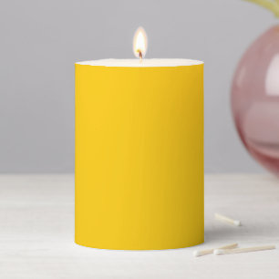 School Bus Safety Yellow Autumn Fall Solid Color Pillar Candle