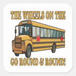 School Bus Square Sticker at Zazzle