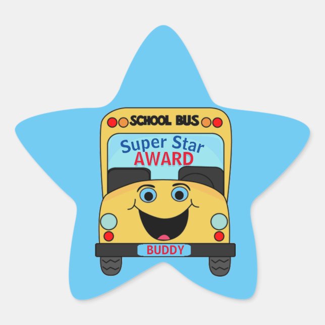 School Bus Super Star Award-Buddy Sticker (Front)