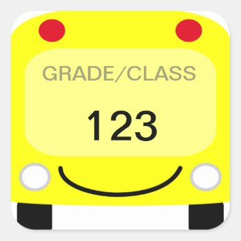 School Bus Tag Sticker by imagefactory at Zazzle
