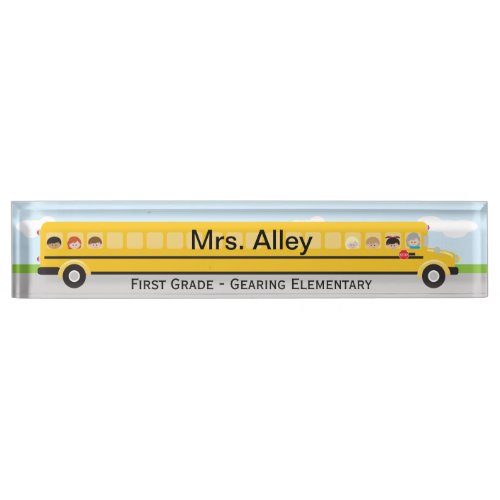 School Bus  Teacher Name Plate