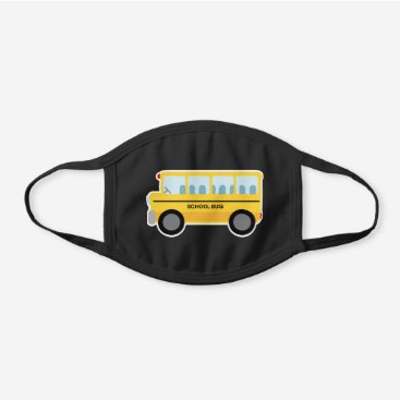 School Bus Teaching Teacher Gift Black Cotton Face Mask