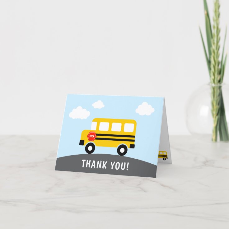 School Bus Thank You Card | Zazzle