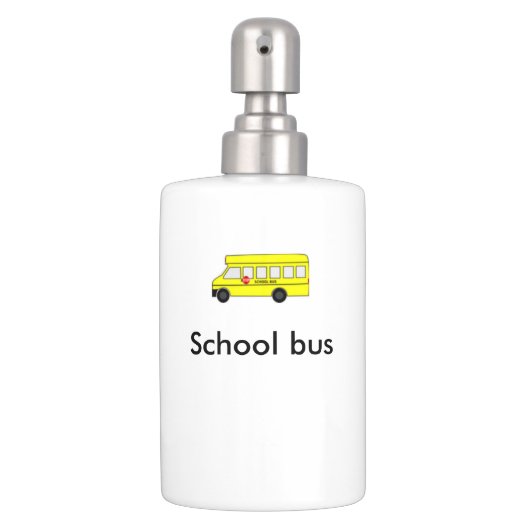 School bus toothbrush holder & soap dispenser set (Front)