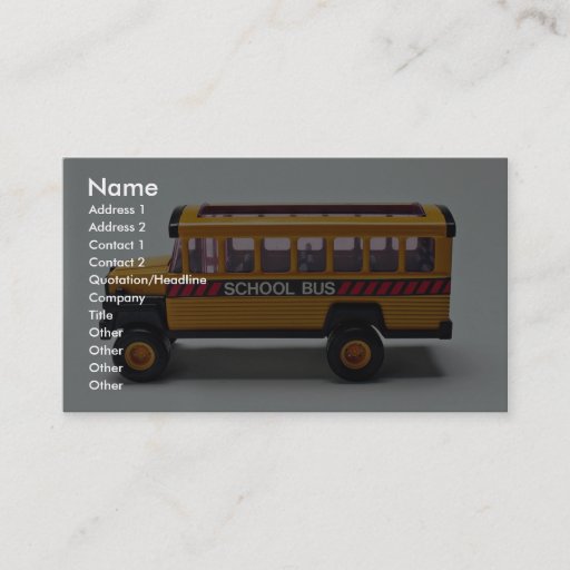 Customizable School bus toy for kids business card templates