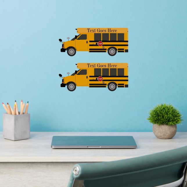 School Bus Truck Wall  Contour Decal Sticker (Home Office 2)