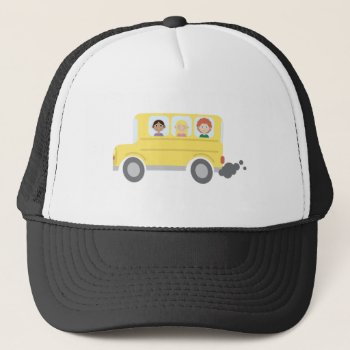 School Bus Trucker Hat by Windmilldesigns at Zazzle