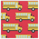 School Bus Vehicles Cute Kids Fabric