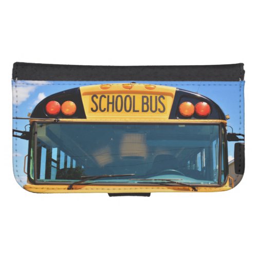 School Bus With Amber  Red Lights Galaxy S4 Wallet Case