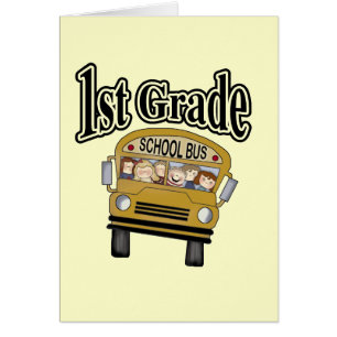 School Bus with Kids 1st Grade Tshirts and Gifts