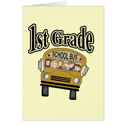 School Bus with Kids 1st Grade Tshirts and Gifts (Front)