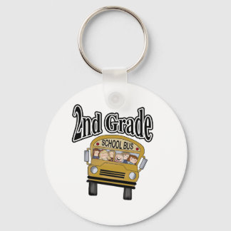 School Bus with Kids 2nd Grade Keychain