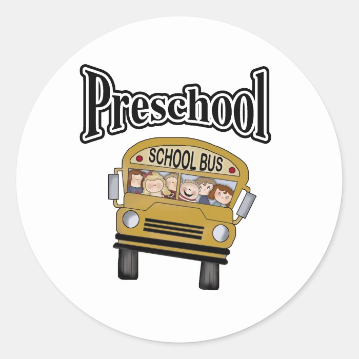 School Bus with Kids Preschool Stickers