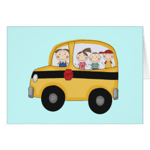 School Bus with Kids T-shirts and Gifts