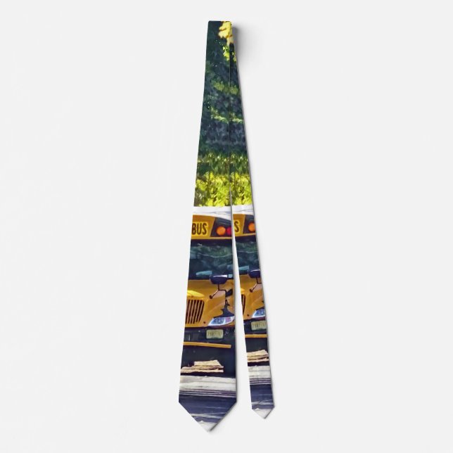 School Bus With Open Door Neck Tie (Front)