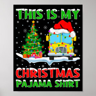 School Bus Xmas Tree Lights This Is My Christmas P Poster