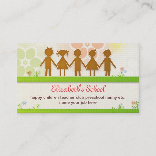 Customizable school business card