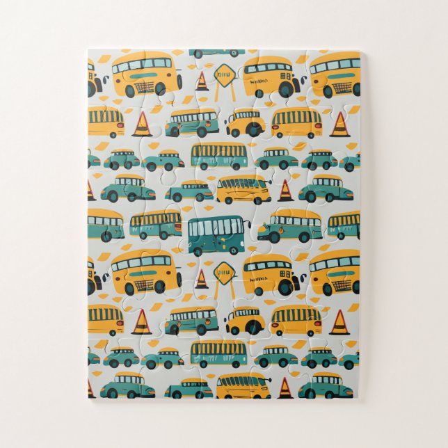 School Busses Jigsaw Puzzle (Vertical)