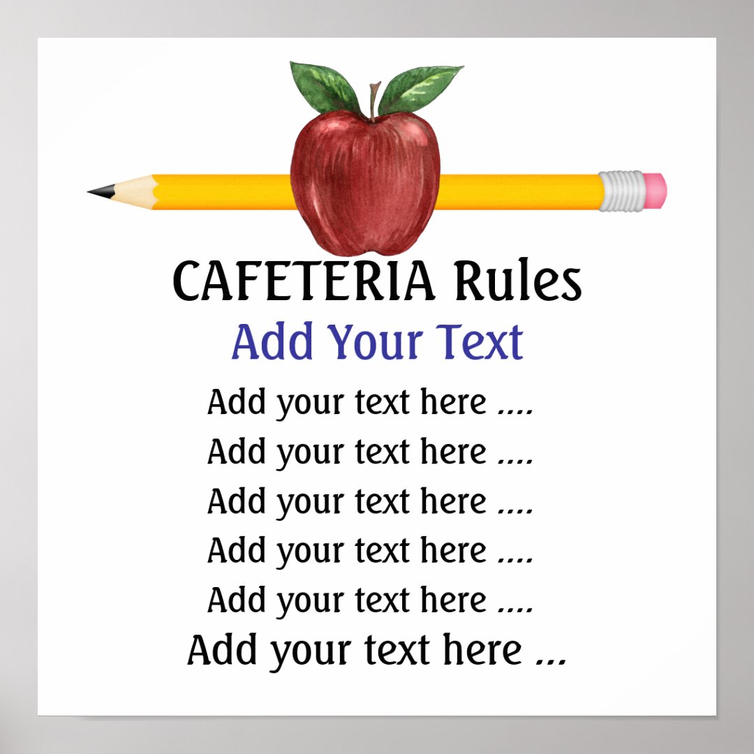 School Cafeteria Poster SRF Zazzle