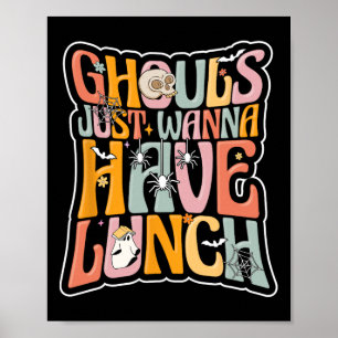 School Cafeteria Worker Back To School Halloween L Poster