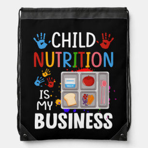 School Cafeteria Worker Lunch Lady Food Tray Child Drawstring Bag